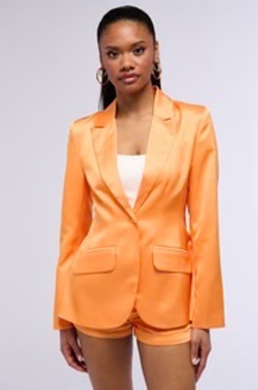 Akira Here Coms the Sun Satin Blazer Orange Size Large